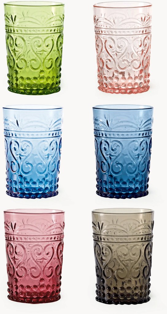 Set 6 bicchieri acqua fatti a mano Provenzale