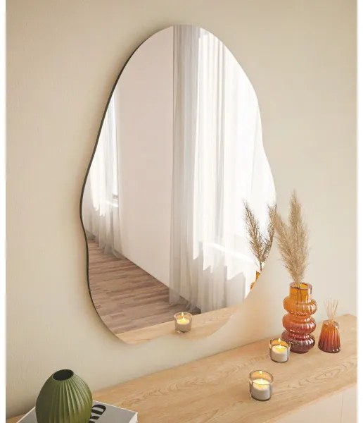 Specchio da parete OHHO 85x60 cm nero