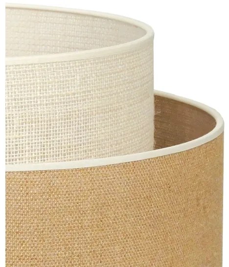 Duolla - Lampada da tavolo YUTE BOHO 1xE27/15W/230V diametro 25 cm marrone/color crema