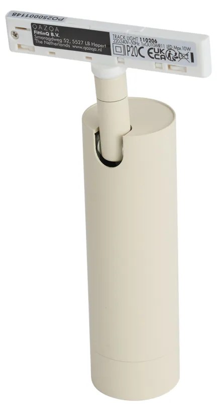 Faretto moderno beige e bianco per sistema a binario monofase GU10 35mm - Slimline Uzzy