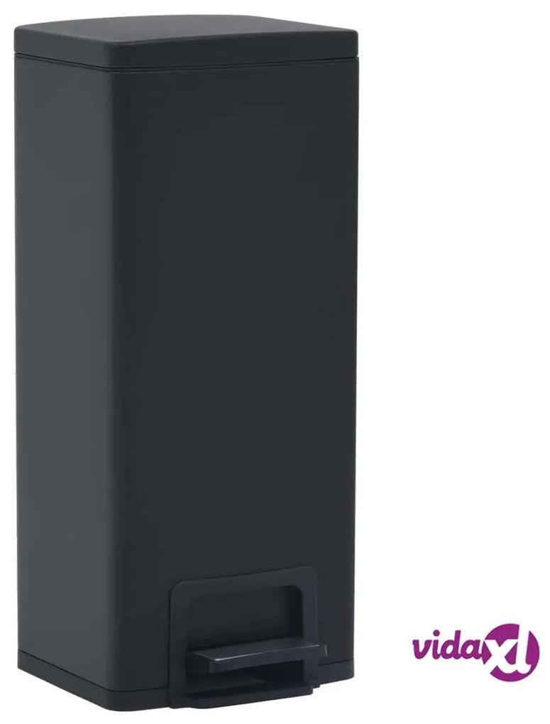 vidaXL Pattumiera a Pedale Anti-Impronte 30 L Nera in Acciaio Inox