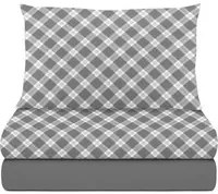 Completo letto singolo in cotone Scozzese grigio