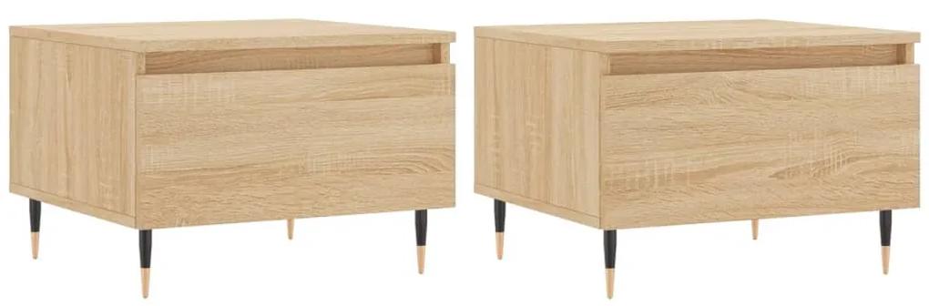 Tavolini salotto 2pz rovere sonoma 50x46x35cm legno multistrato