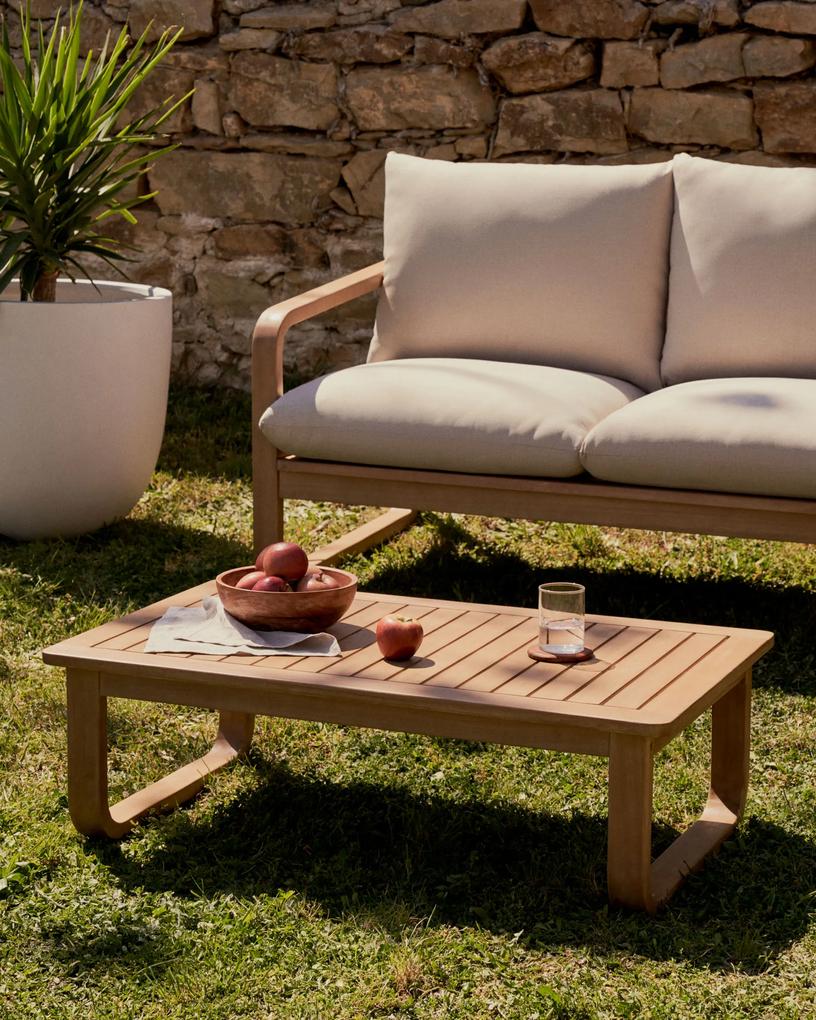 Kave Home - Tavolino 100% da esterno Sacaleta in legno massello di eucalipto 100 x 60 cm