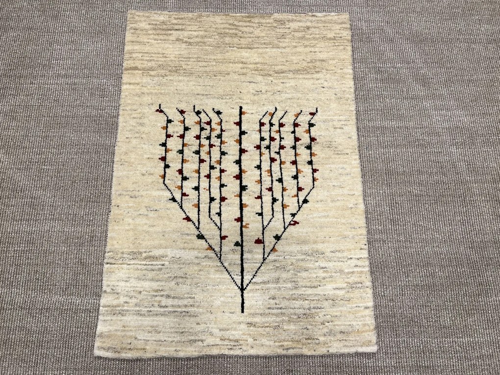 Gabbeh Tappeto 110x80 Beige (Iran) Annodato A Mano