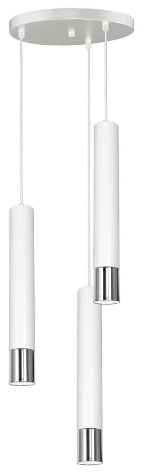 Lampadario a sospensione con filo NEST 3xGU10/8W/230V bianco/cromo lucido