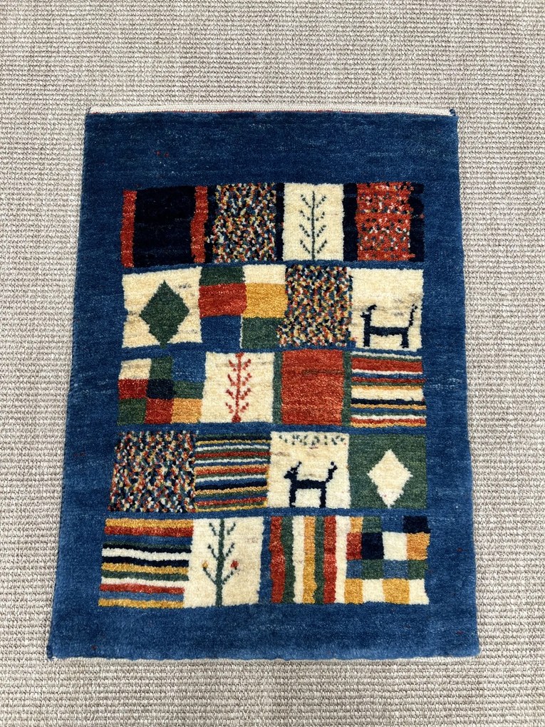 Gabbeh Tappeto persiano 70 x 50 Blu (Iran) Annodato A Mano