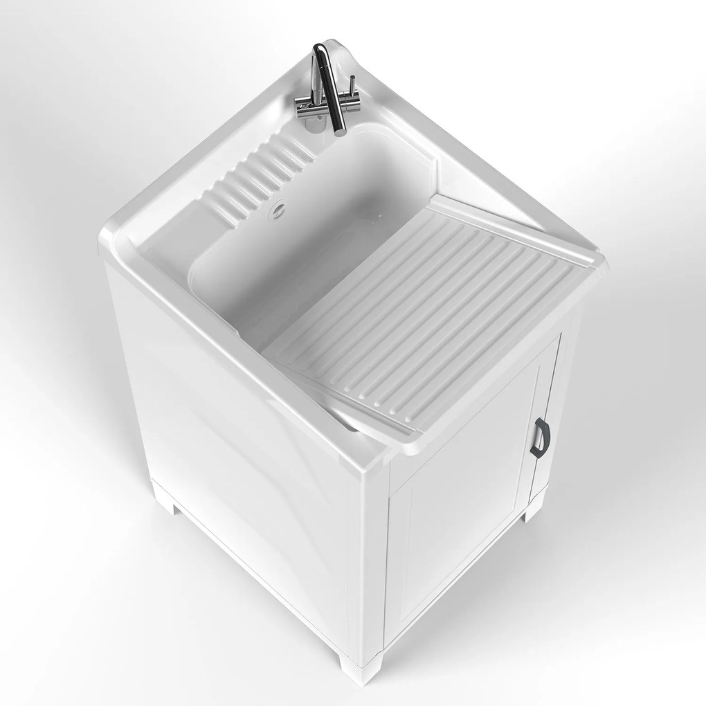 Mobile Lavatoio 45x50x85 cm 1 Anta in Resina Bianco...