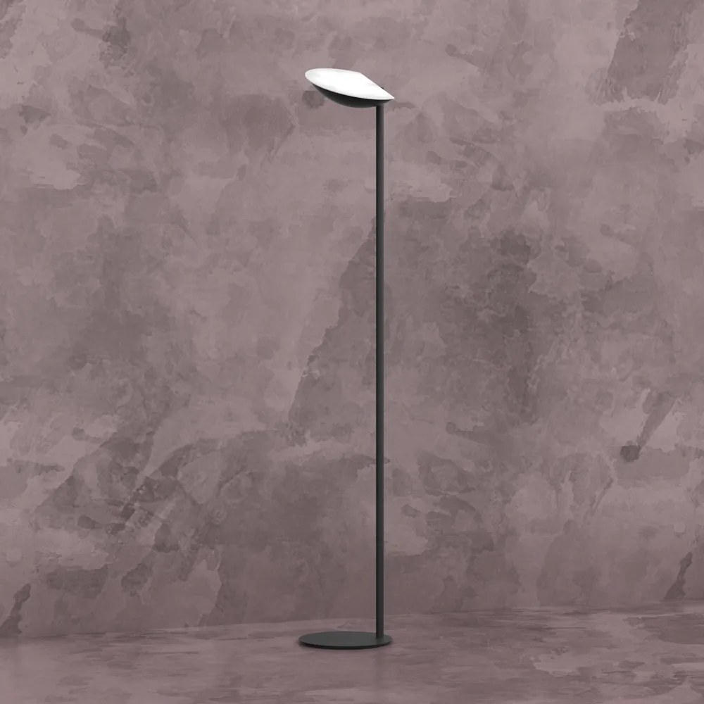 Piantana Contemporanea Mood Metallo Nero Vetro Bianco 6 Luci Gx53