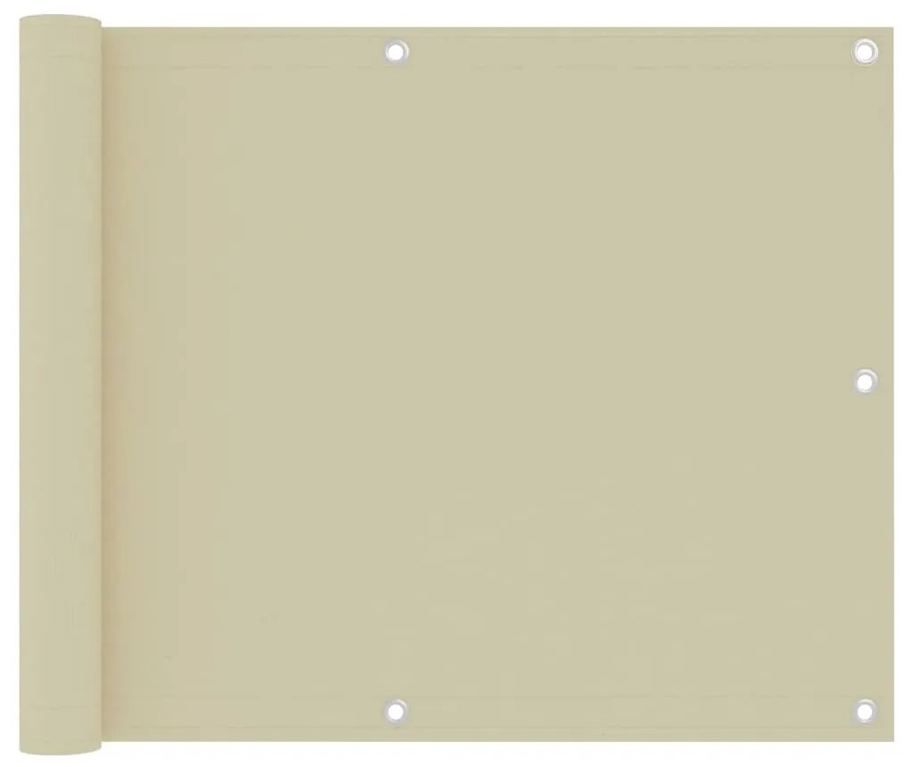 Paravento Da Balcone Crema 75x500 Cm Tessuto Oxford /
