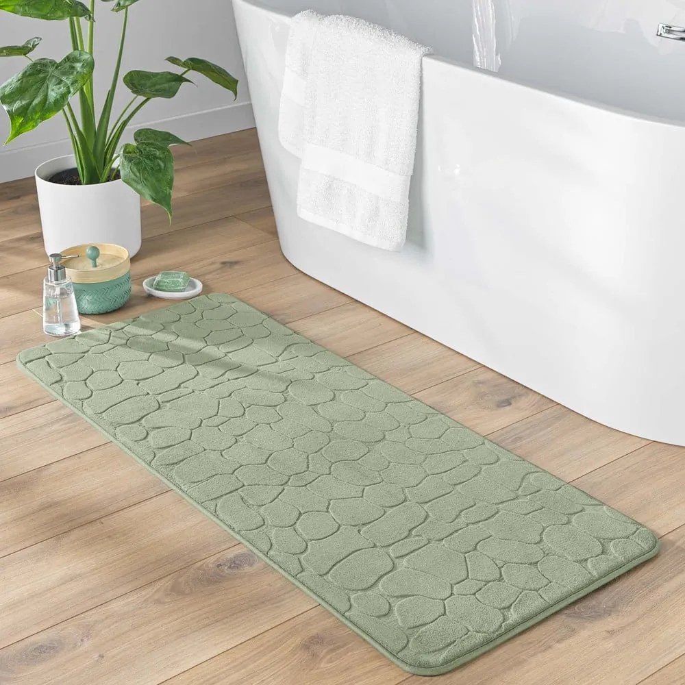 Tappetino da bagno verde 50x120 cm Ricochet - douceur d'intérieur