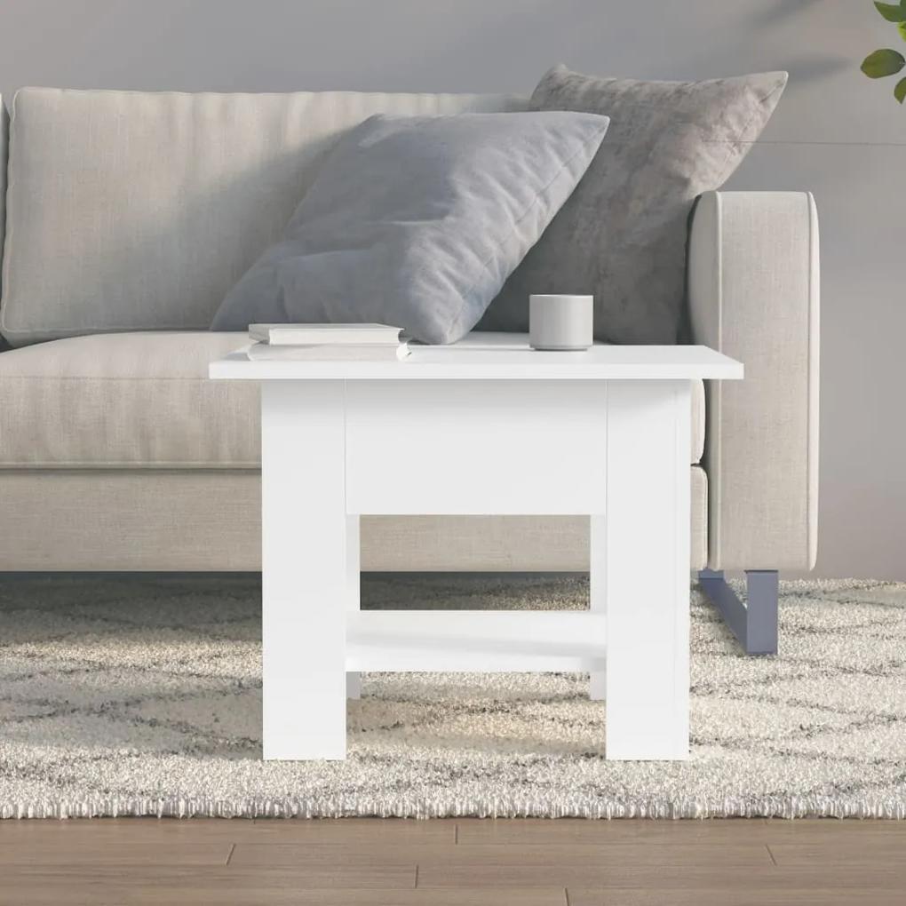 Tavolino da Salotto Bianco 55x55x42 cm in Truciolato