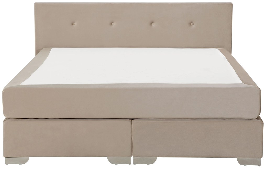 Letto contenitore velluto beige 180 x 200 cm CONSUL Beliani