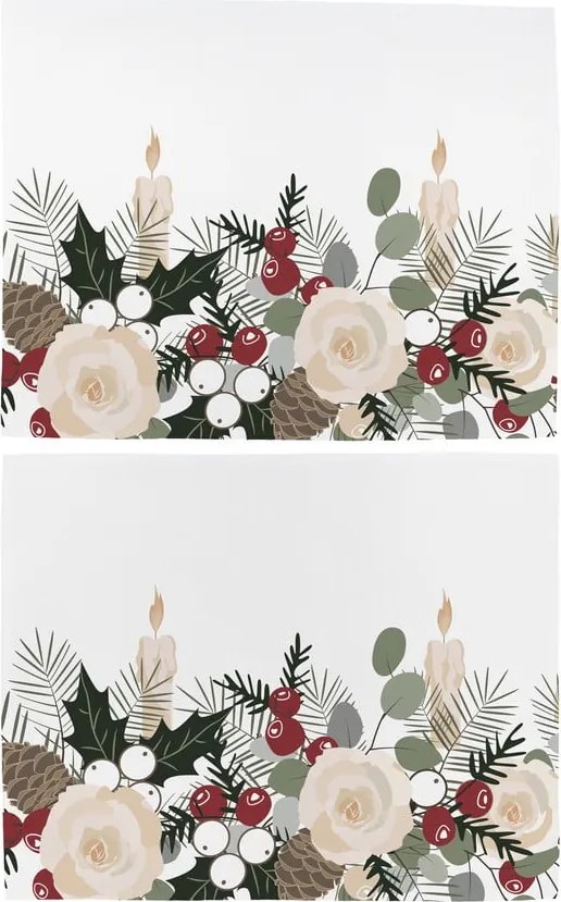 Set di 2 tovaglioli natalizi in cotone, 45 x 35 cm Fir Branches - Butter Kings