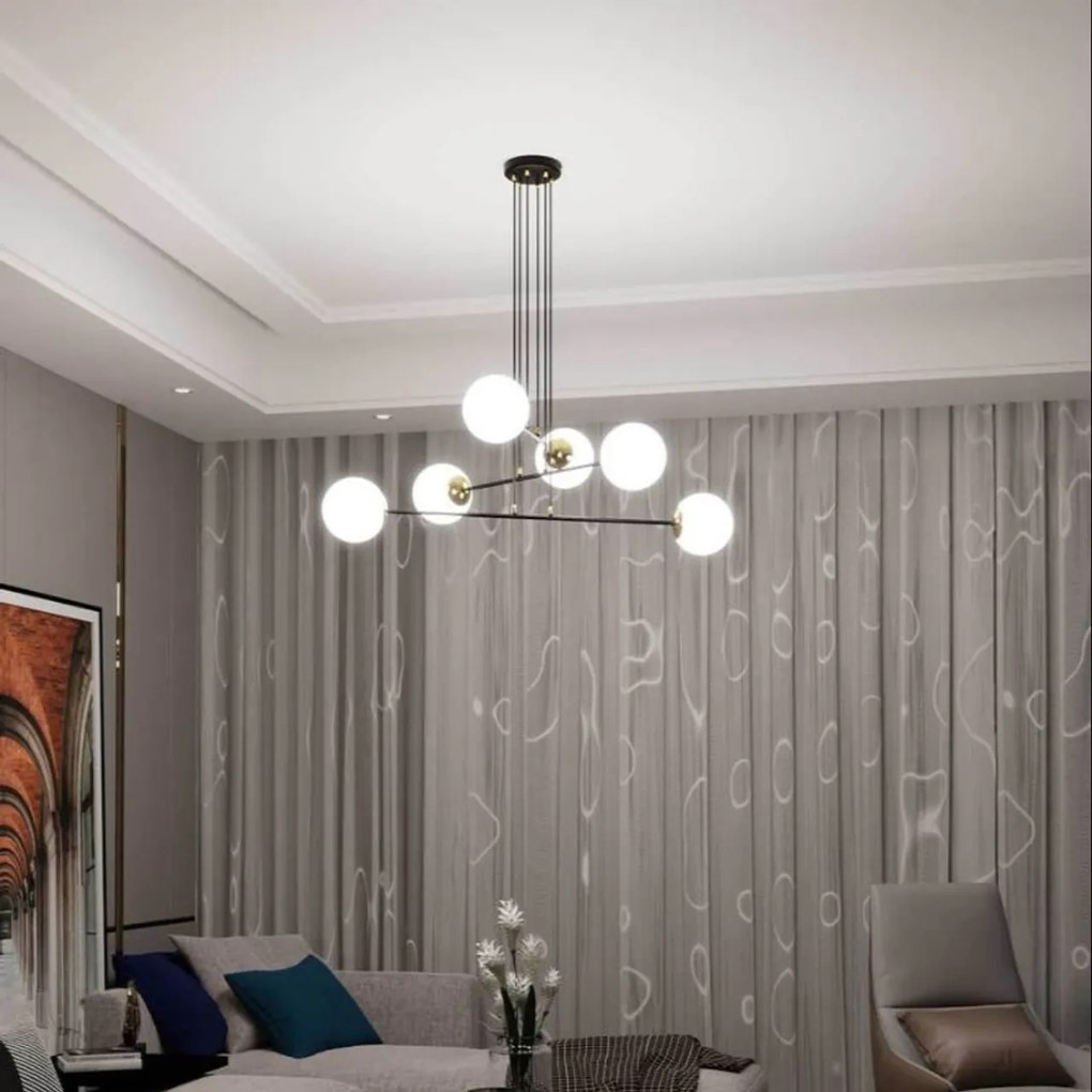 Lampadario a sospensione OGNIS 6 BLACK