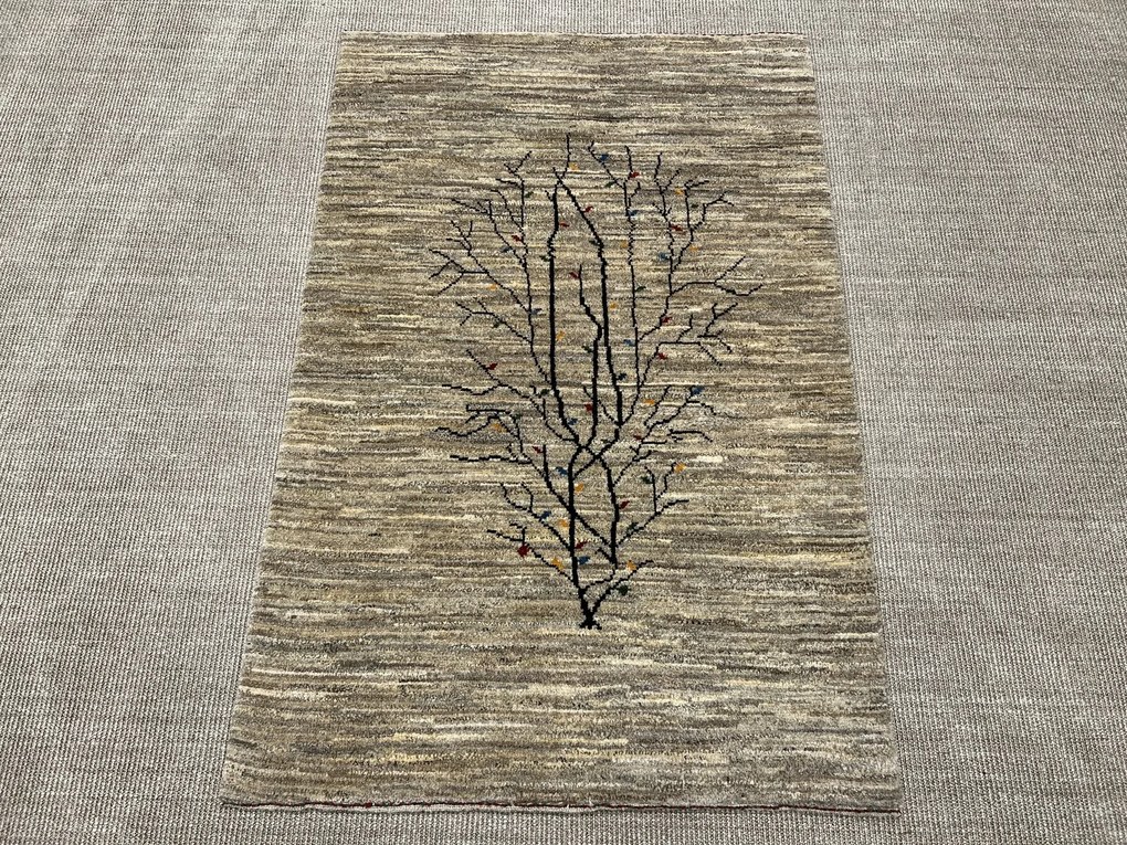 Gabbeh Tappeto 100x150 Grigio (Iran) Annodato A Mano