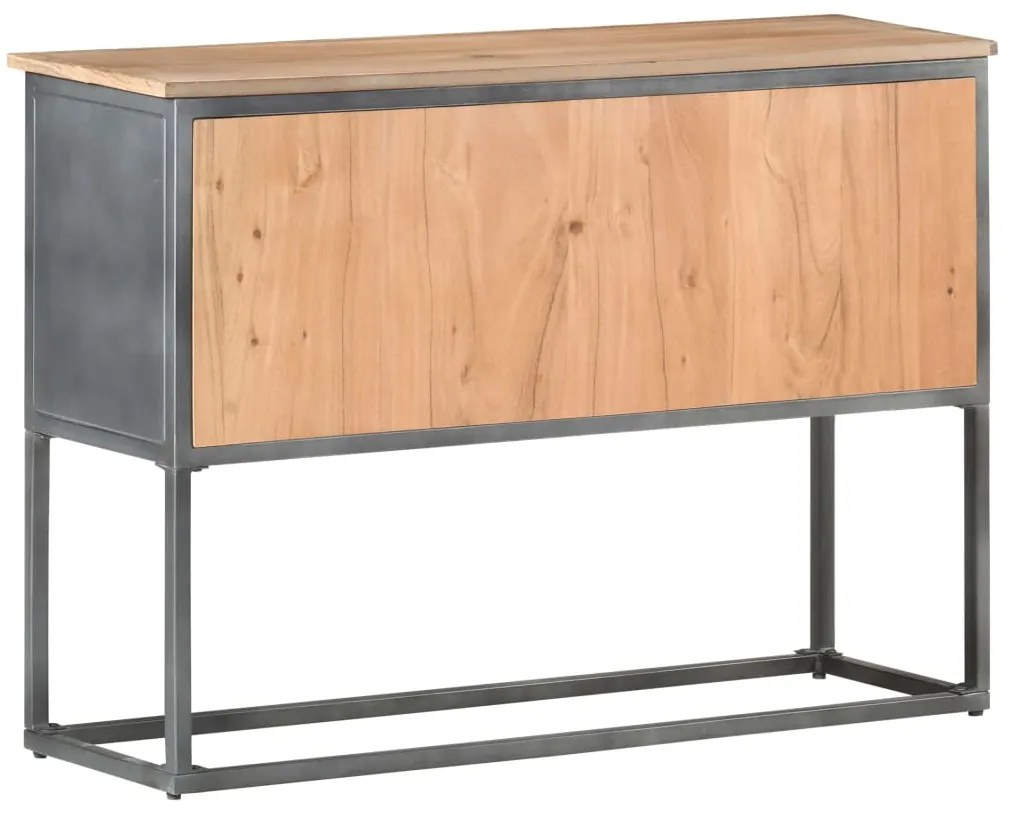 Credenza grigia 100x30x70 cm in legno massello di acacia