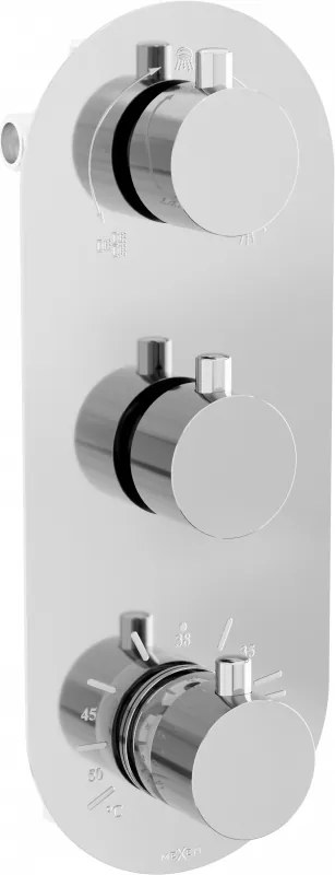 Mexen Kai miscelatore termostatico per vasca e doccia con 3 uscite, cromato - 77603-00