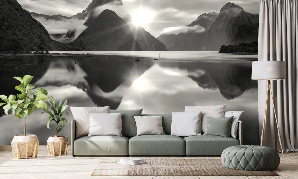 Fotomurale – Alba in bianco e nero in Nuova Zelanda