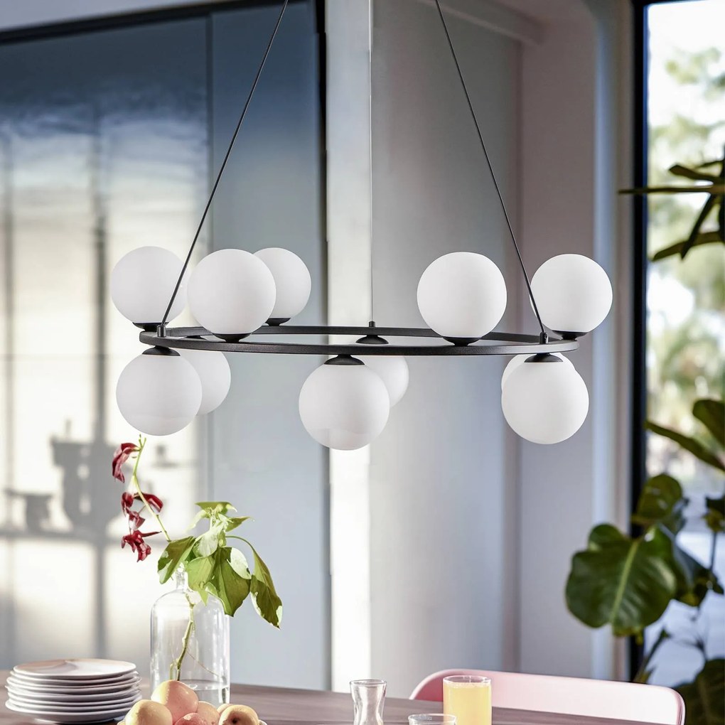 ALDEX Lampada a sospensione 1085R1, a 12 luci, nera