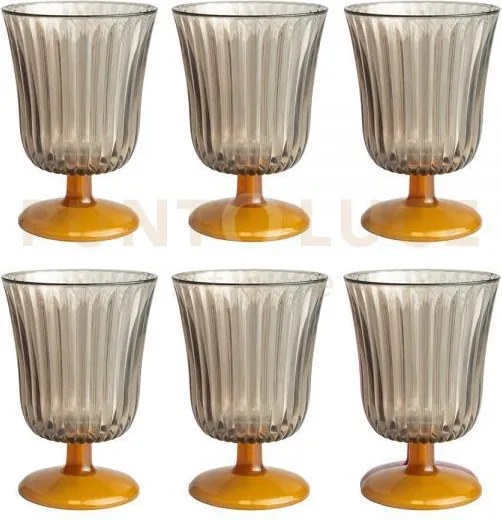 Set 6 bicchieri ginevra ambra