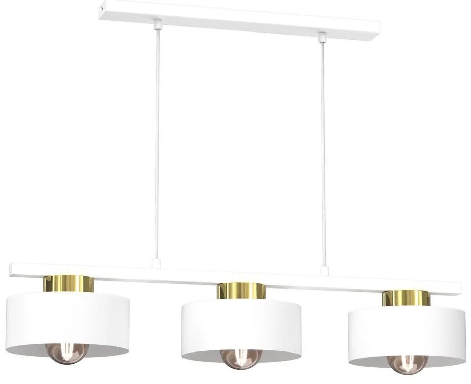 Lampadario a sospensione con filo MARTI 3xE27/15W/230V bianco/oro