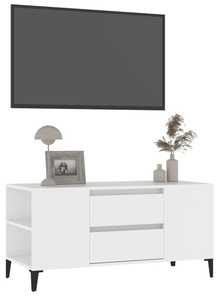 Mobile porta tv bianco 102x44,5x50 cm in legno multistrato