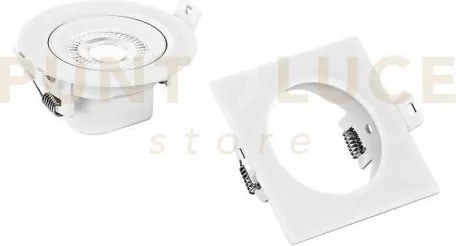 Incasso led sniper in fibre di plastica bianco 7w 660lm cct  3000k ...