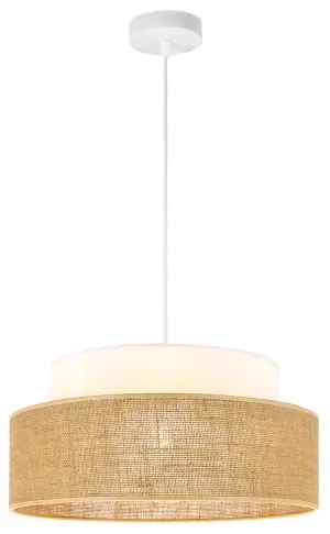 Lampadario a sospensione con filo BOHO 1xE27/60W/230V diametro 40 cm bianco/beige
