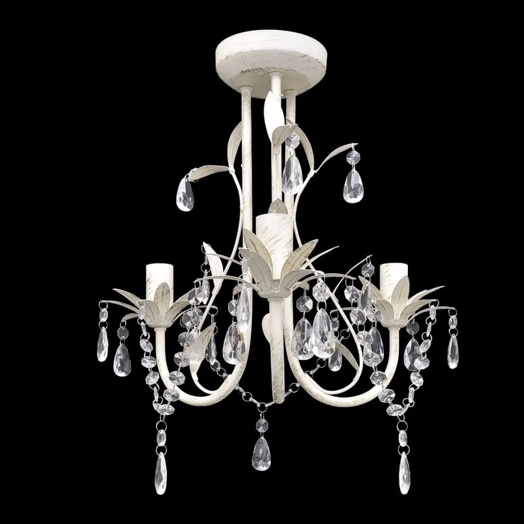 Lampadario Da Soffitto Cristallo Elegante Bianco /
