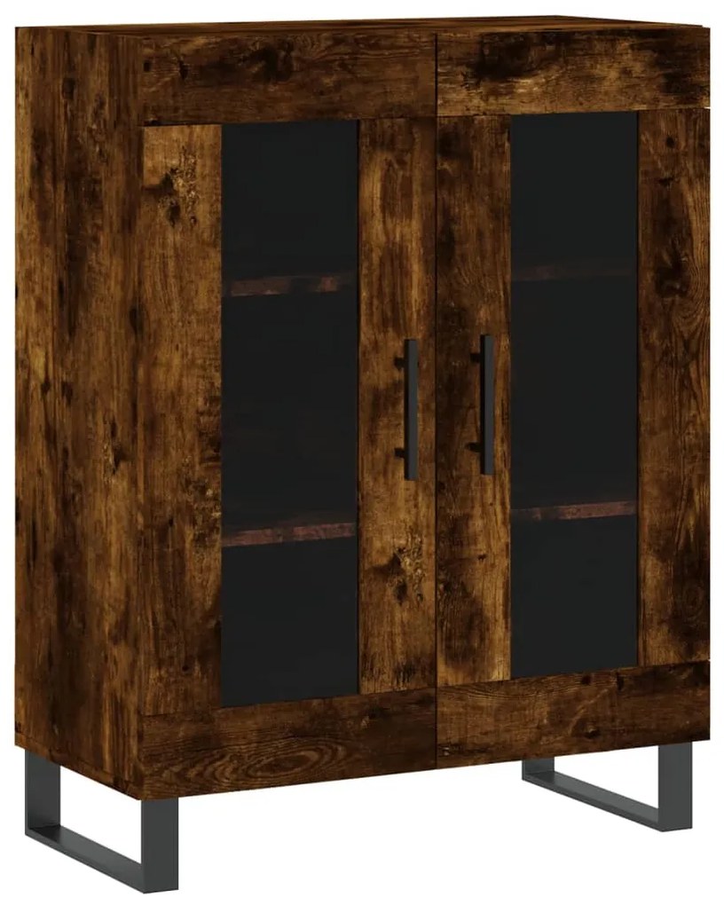 Credenza rovere fumo 69,5x34x90 cm in legno multistrato