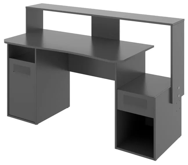 Scrivania da gioco regolabile in altezzaFOSK L 153.5 x H 85 x P 62 cm grigio e nero