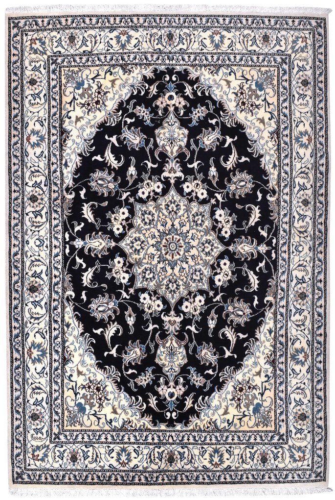 Nain Tappeto 240x170 Blu (Iran) Annodato A Mano