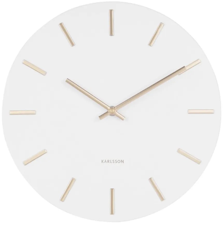 Orologio da parete bianco con lancette dorate , ø 30 cm Charm - Karlsson