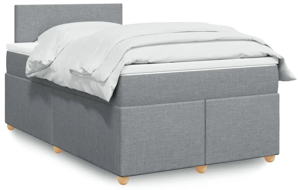 Giroletto A Molle Con Materasso Grigio Chiaro 120x190cm Tessuto /