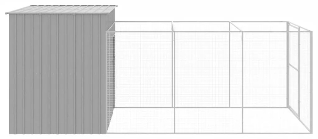 Casetta cani corsa grigio chiaro 214x457x181 cm acciaio zincato