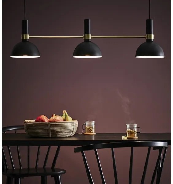 Markslöjd 106971 - Lampadario a sospensione con filo LARRY 3xE27/60W/230V nero/oro