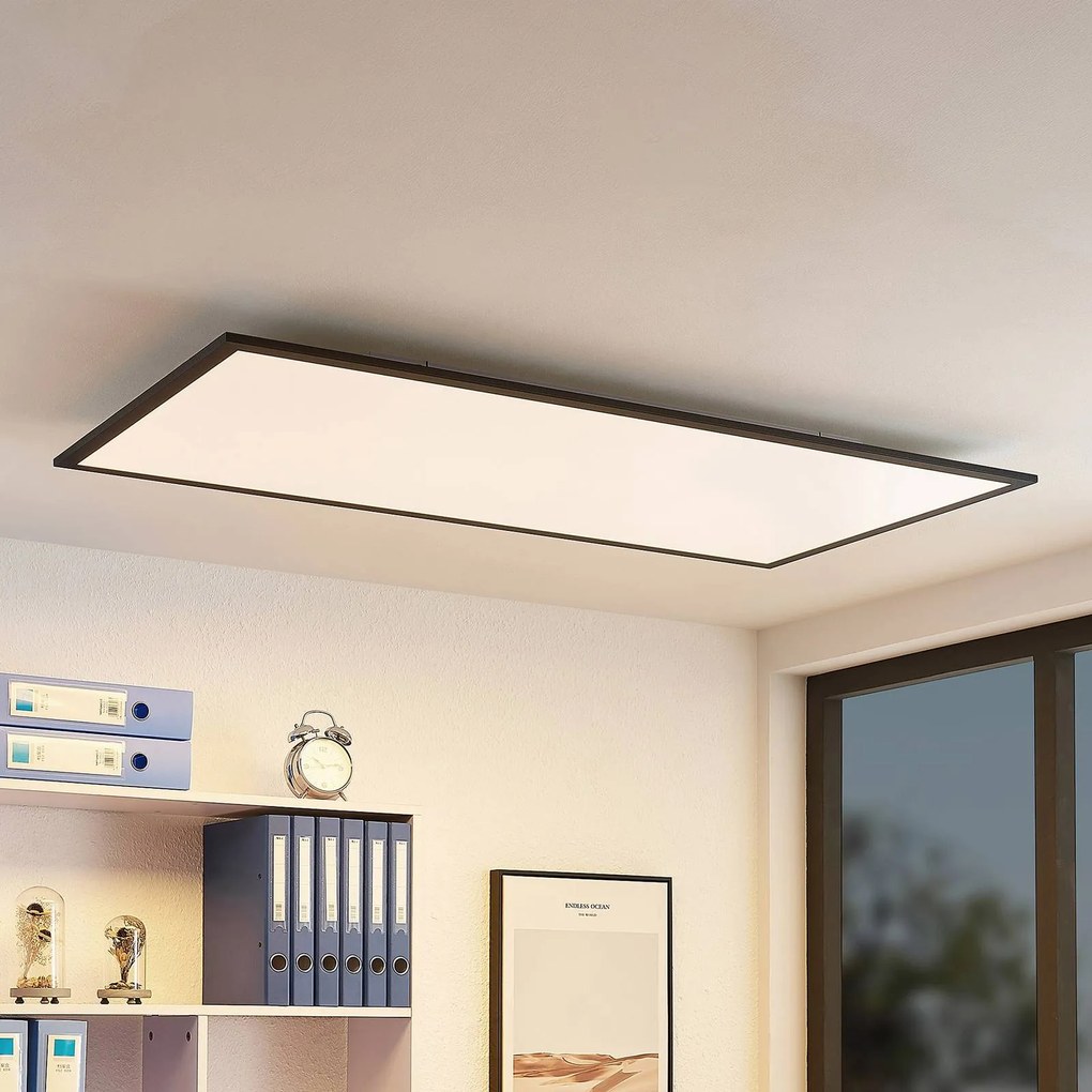 Pannello LED Lindby Nelios, 120 x 60 cm, 4000K, nero, metallo Nelios, Nero, Cucina, Alluminio, Moderno, Pannello LED