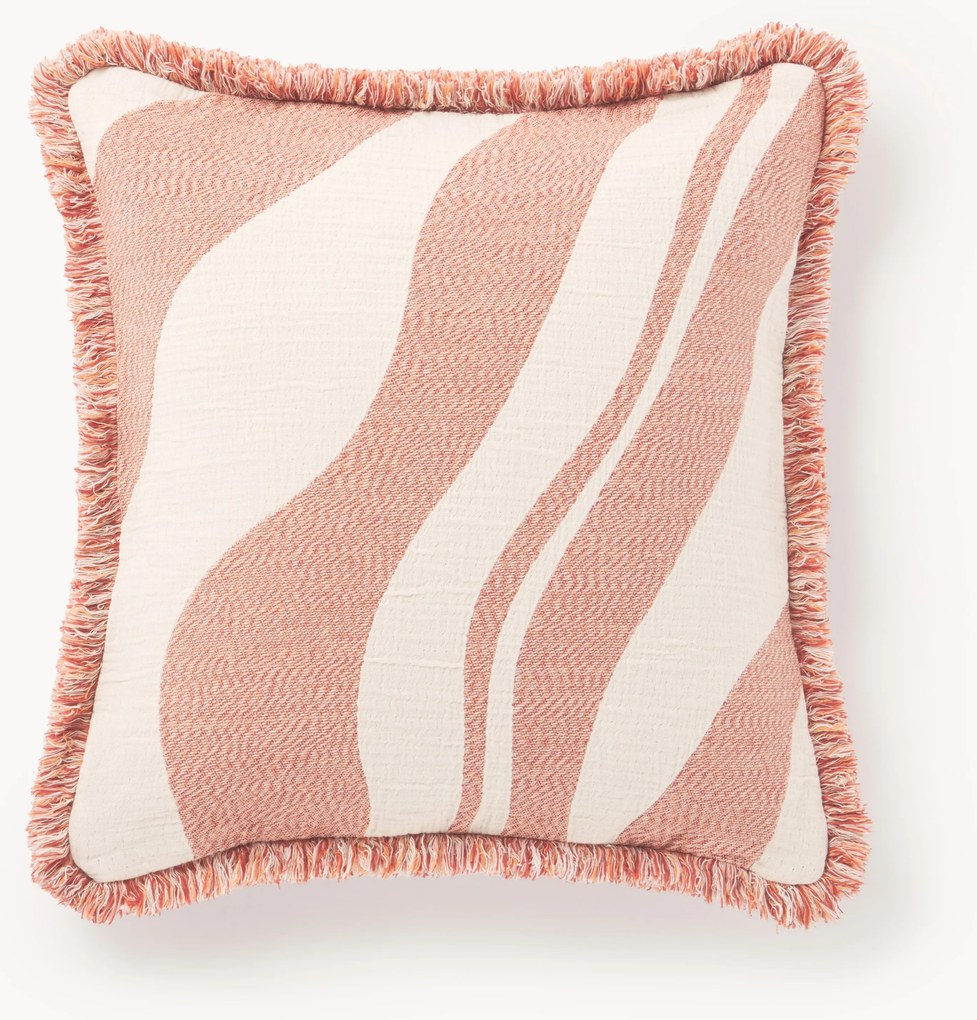 Copricuscino jacquard con frange Rui