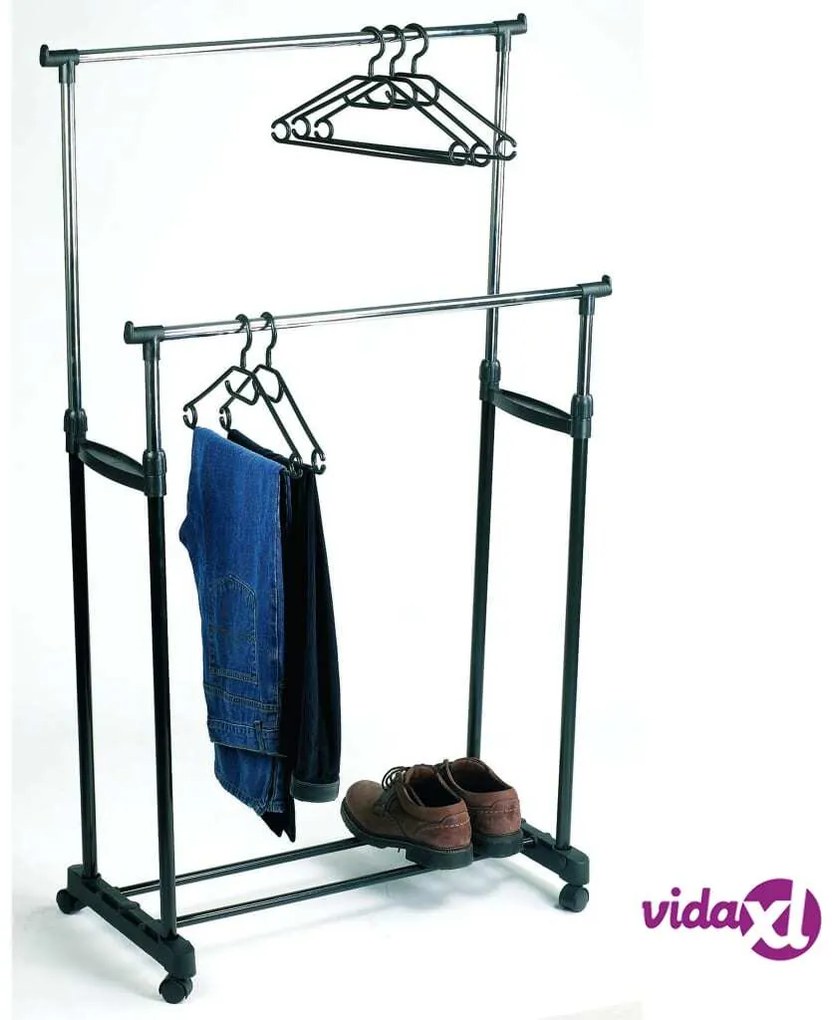 Perel Appendiabiti con 2 Barre 80x43x170 cm