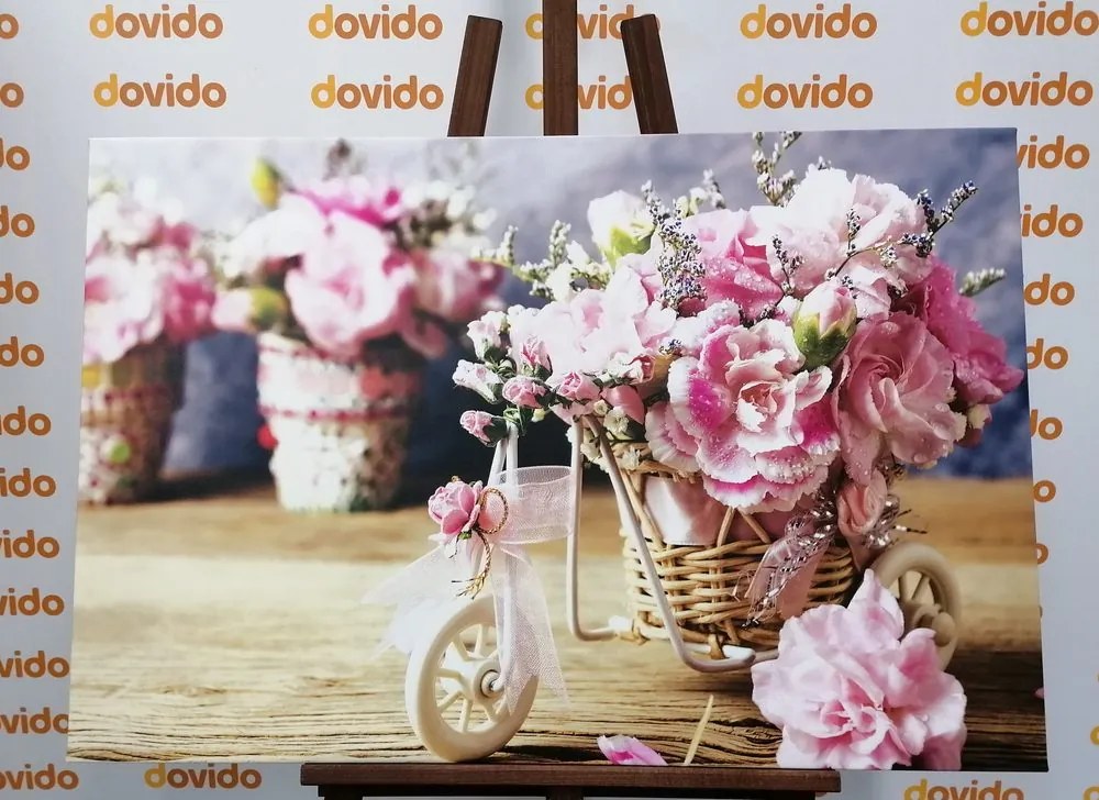Quadro su tela – Garofano rosa romantico in stile vintage