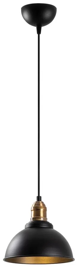 Lampadario nero con paralume in metallo ø 21 cm Varzan – Opviq lights