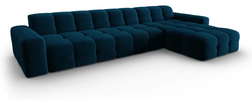 Divano angolare in velluto blu scuro (angolo destro) Kendal - Micadoni Home