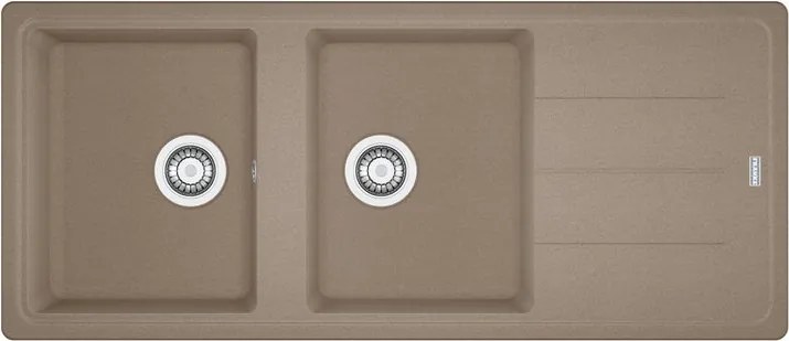 Lavello integrato 2 vasche in fragranite marrone FRANKE Boston L 50 x L 116 cm, reversibile