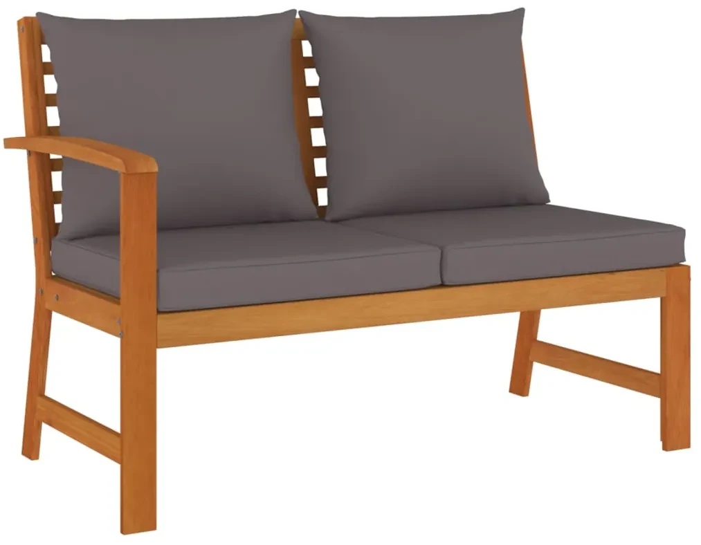 Set da pranzo da giardino 6pz con cuscini legno massello acacia