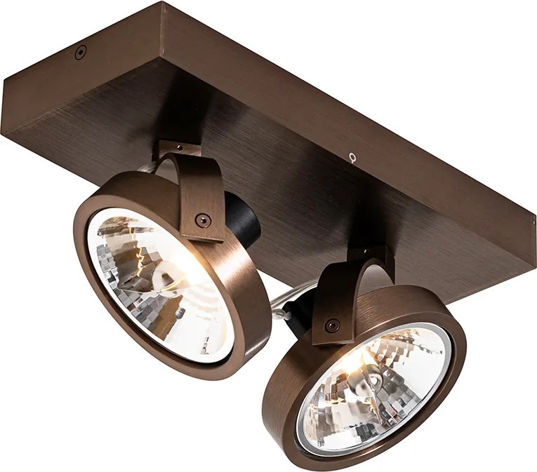 Faretto di design bronzo scuro 2 luci orientabile e inclinabile - Go