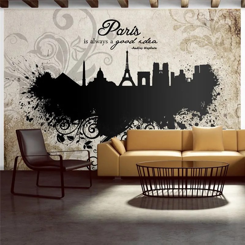 Fotomurale  Paris is always a good idea  vintage  Colore Crema, Dimensioni e Misure 100x70