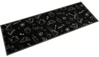 Tappeto da Cucina Lavabile Nero Mattutino 60x180 cm in Velluto 4005585