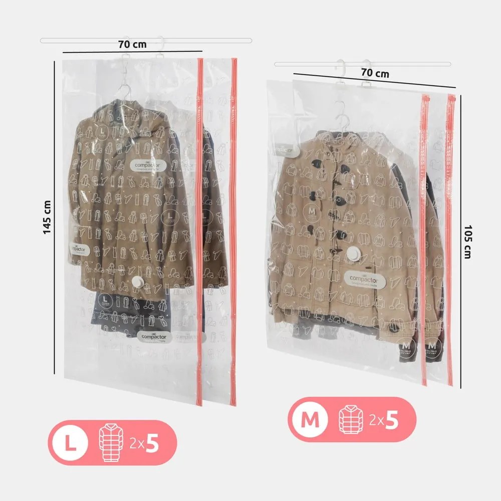 Sacchetti per il vuoto in set da 4 pezzi Hanging Vacuum M/L - Compactor