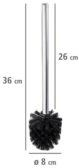 WENKO 24089800 - Scopino WC 8x35 cm acciaio inox/argento/nero